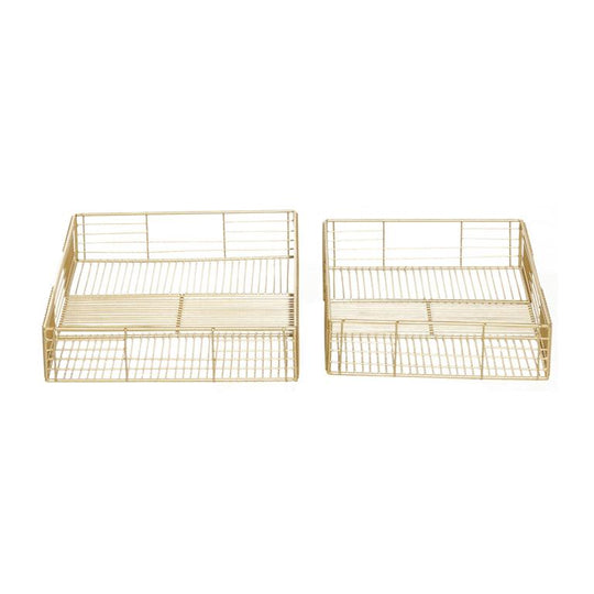 Rectangular Metal Wire Tray Set