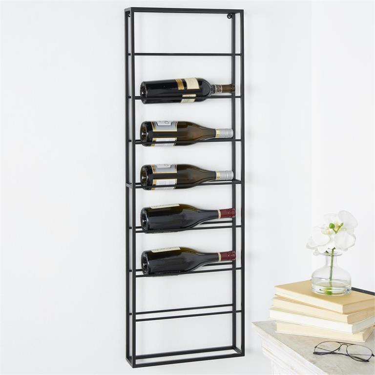 Metal 8 Bottle Wall Wine Rack, Open Frame