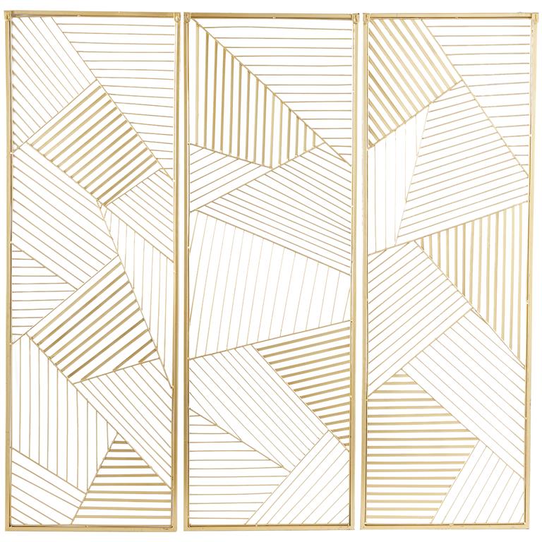 3D Geometric Metal Wall Art Set