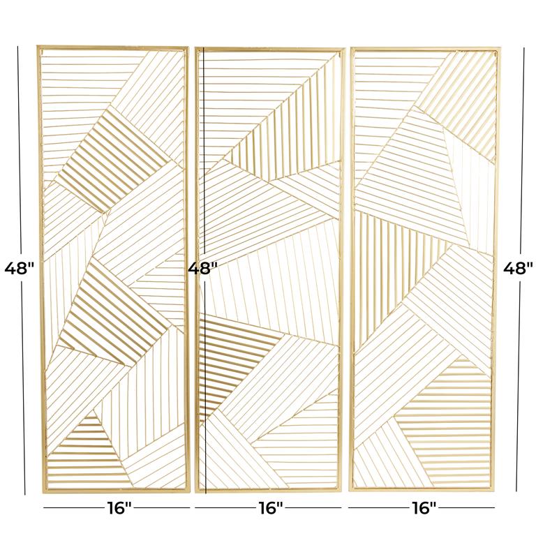 3D Geometric Metal Wall Art Set