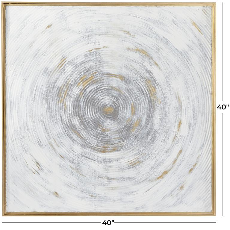 Spiral Textured Metal Painting with Gold Accents Set, 40"