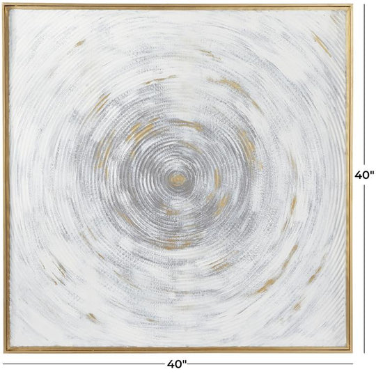 Spiral Textured Metal Painting with Gold Accents Set, 40"