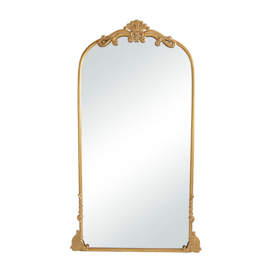 Metal Ornate Arched Baroque Floor Mirror, 72"