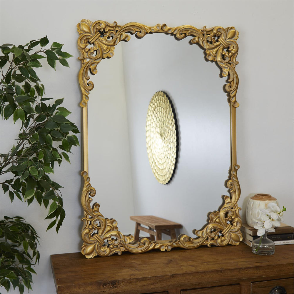 Metal Floral Ornate Baroque Wall Mirror