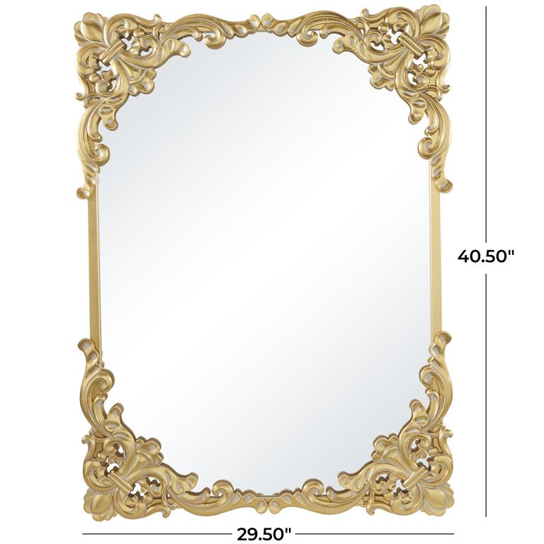 Metal Floral Ornate Baroque Wall Mirror