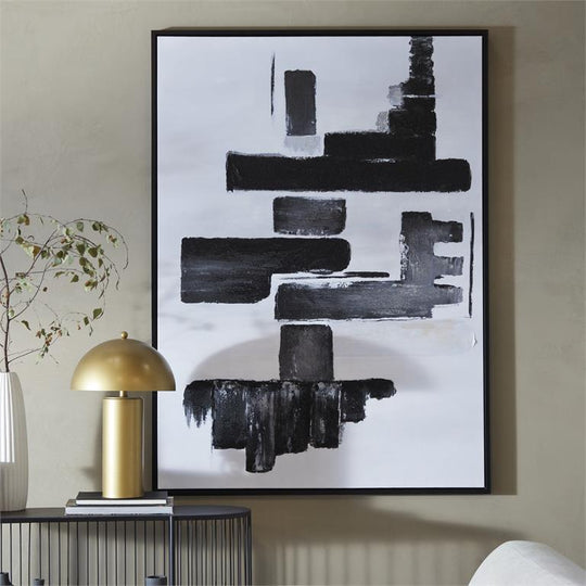 Odd Blocks Abstract Shapes XL Wall Art with Black Frame