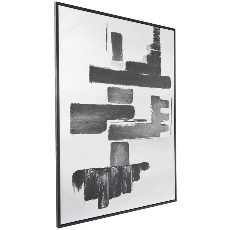 Odd Blocks Abstract Shapes XL Wall Art with Black Frame