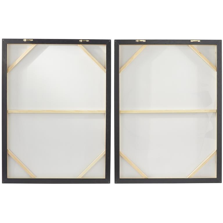 Hues of White Textured Abstract Wall Art with Black Accents Set