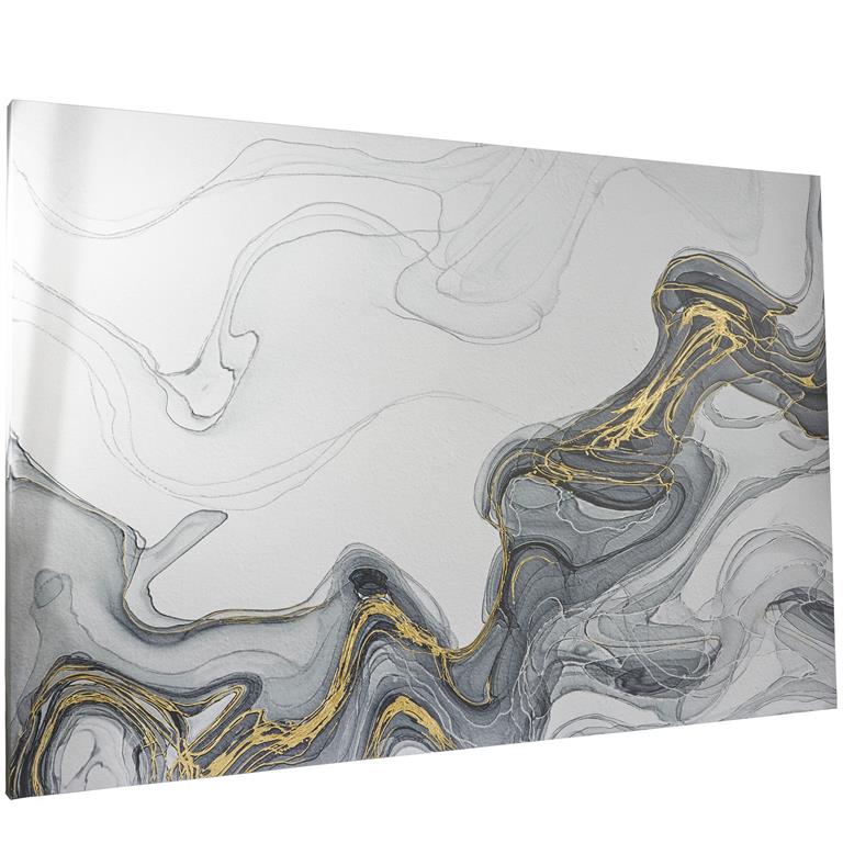 Geode Waves XL Canvas Wall Art with Gold Accents