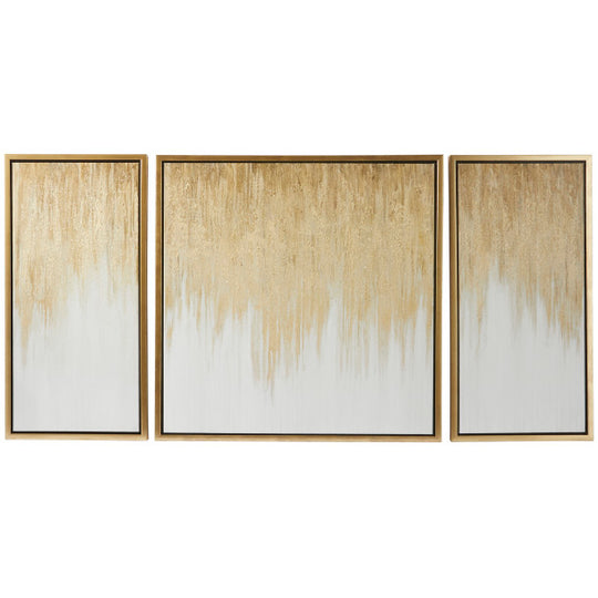 XL Ombre Textured Wall Art with Gold Frame Set