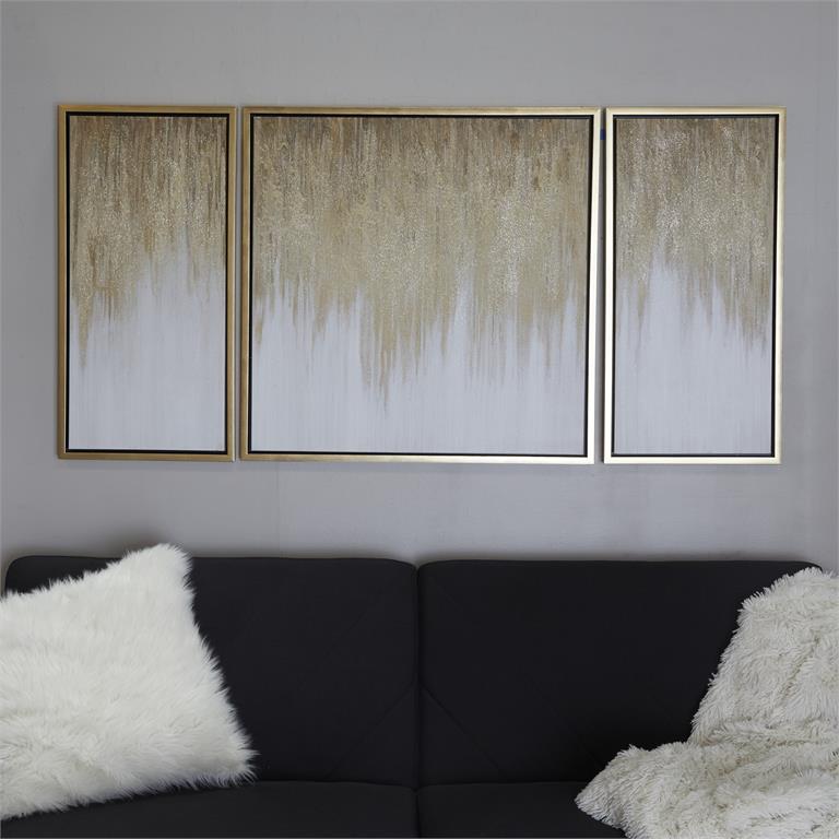 XL Ombre Textured Wall Art with Gold Frame Set
