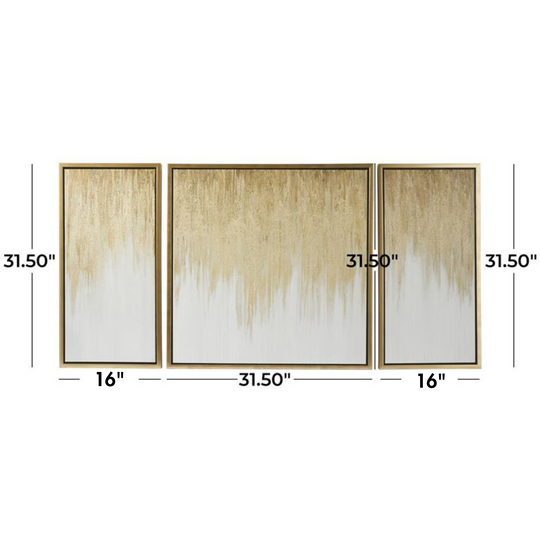 XL Ombre Textured Wall Art with Gold Frame Set