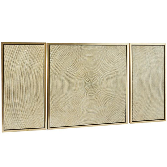 XL Ripple Textured Wall Art with Gold Frame Set