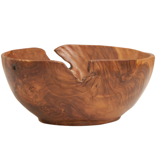 Teak Wood Handmade Decorative Bowl with Freeform Edge