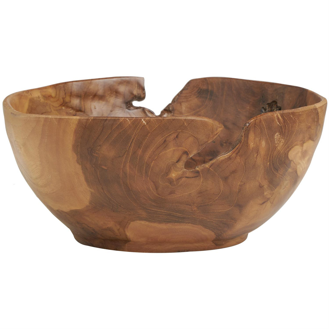 Teak Wood Handmade Decorative Bowl with Freeform Edge