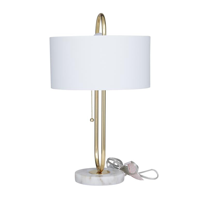 Metal Paper Clip Table Lamp with Marble Base