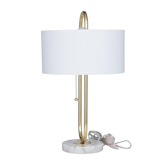 Metal Paper Clip Table Lamp with Marble Base