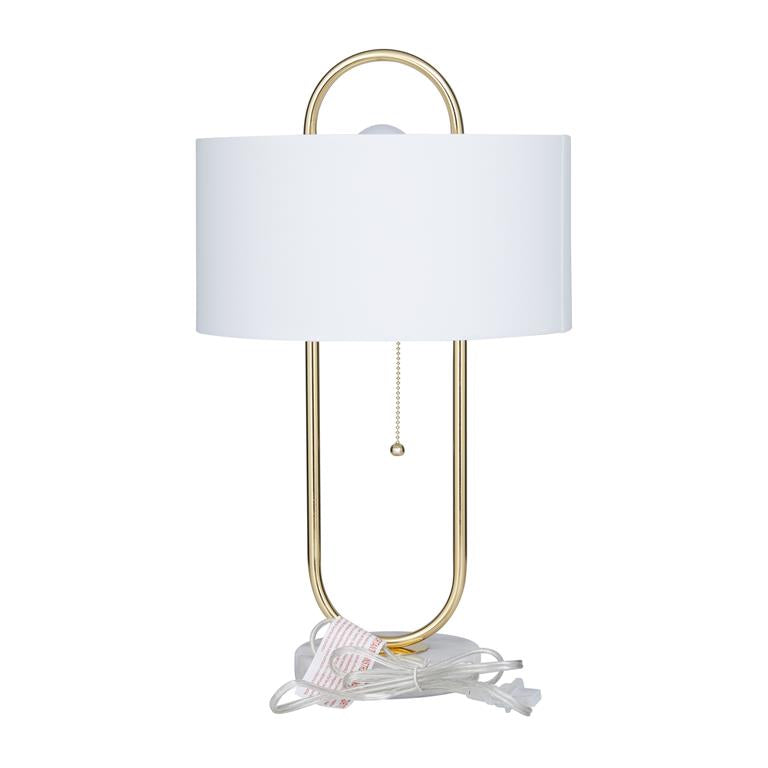 Metal Paper Clip Table Lamp with Marble Base