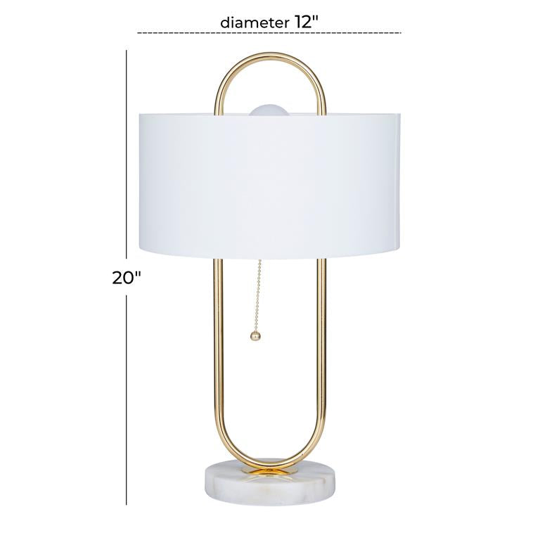 Metal Paper Clip Table Lamp with Marble Base