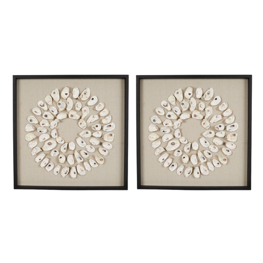 Handmade Shell Display Square Wall Decor Set, 28"