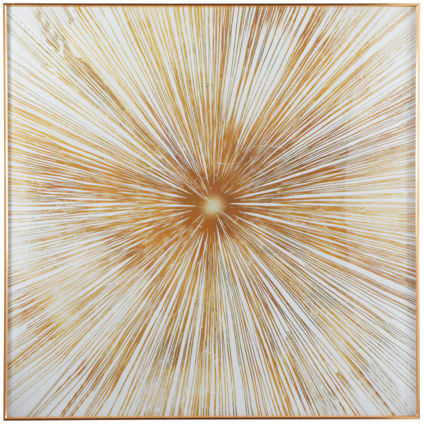 Starburst Radial Porcelain Wall Decor with Gold Accents