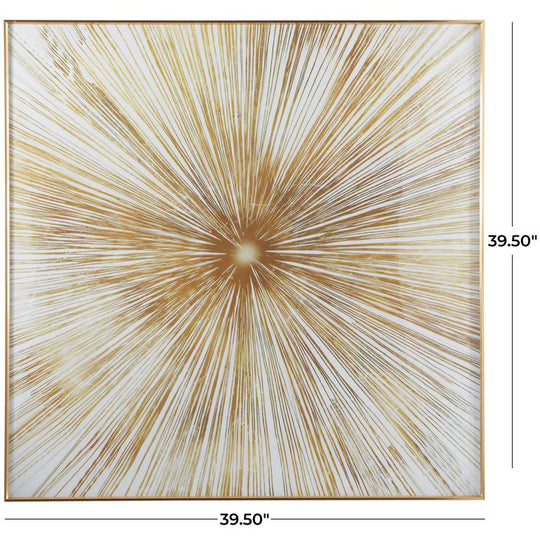 Starburst Radial Porcelain Wall Decor with Gold Accents