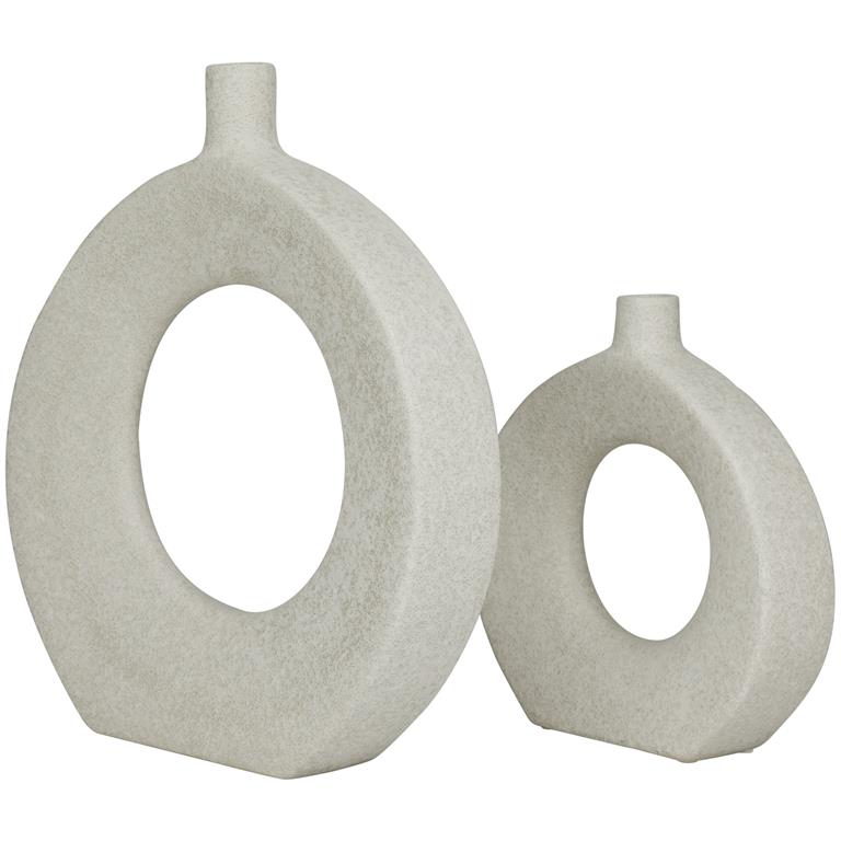 Round Donut Shaped Ceramic Vase Set