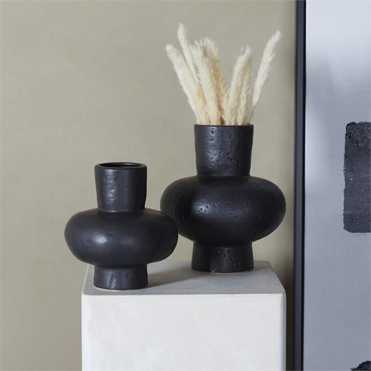 Gourd Style Ceramic Textured Vase Set