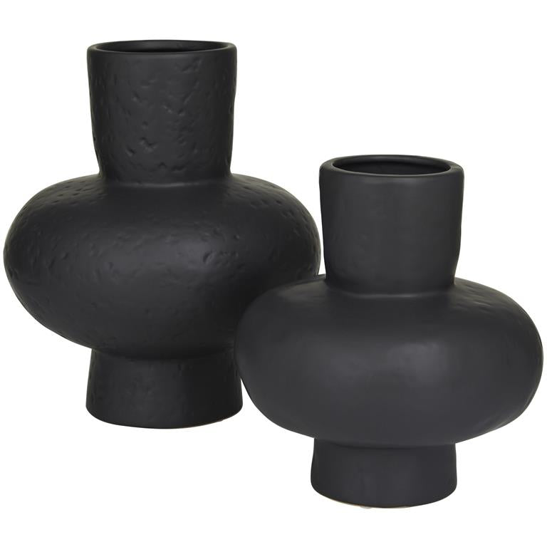 Gourd Style Ceramic Textured Vase Set