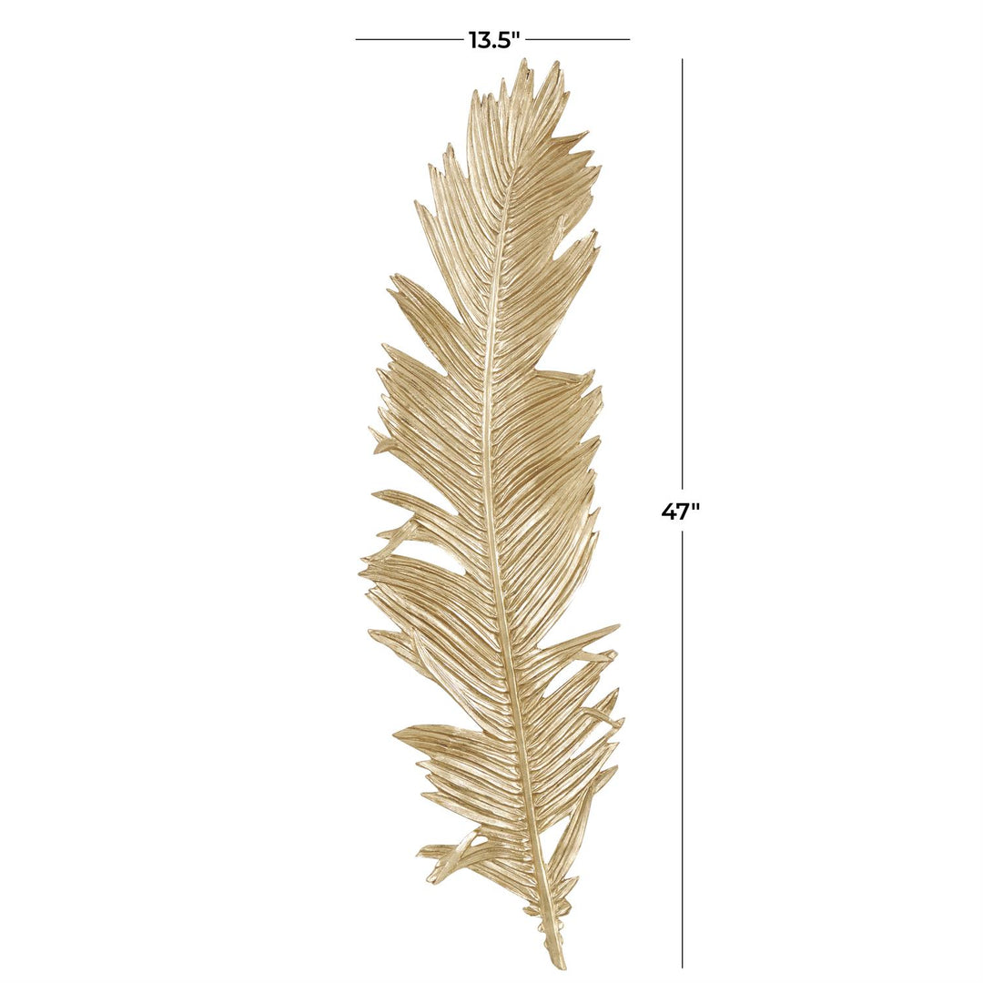 Metallic Large Feather Wall Decor, 47"