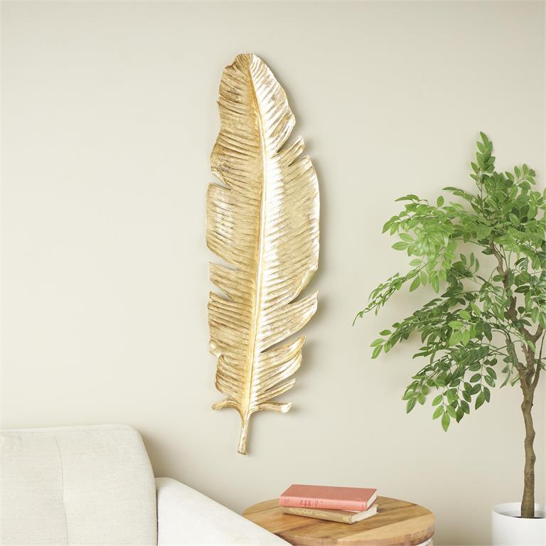 Metallic Large Feather Wall Decor, 47"