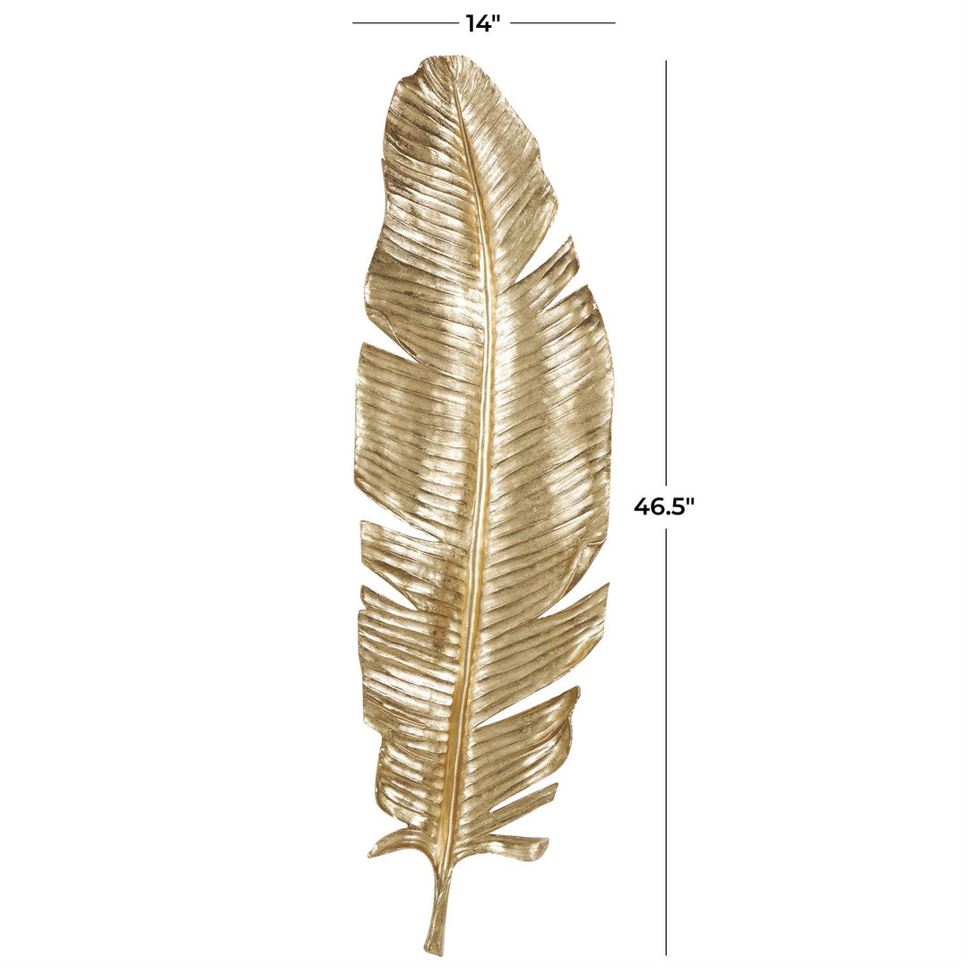 Metallic Large Feather Wall Decor, 47"