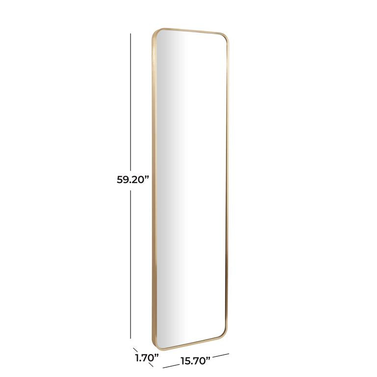 Thin Framed Wall Mirror with Rounded Corners, 59"