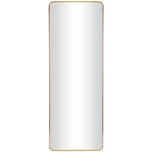 Thin Framed Wall Mirror with Rounded Corners, 65"