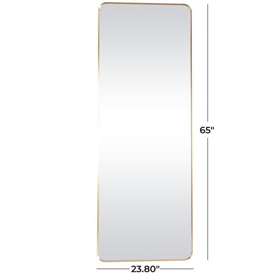 Thin Framed Wall Mirror with Rounded Corners, 65"