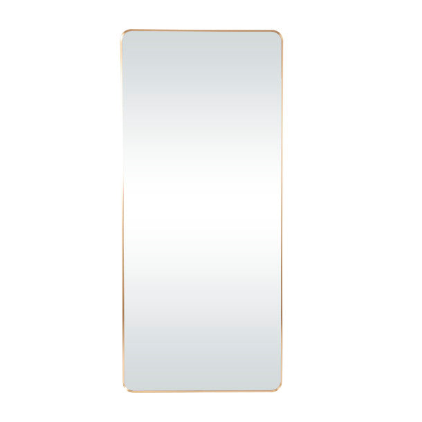 Thin Framed Wall Mirror with Rounded Corners, 71"