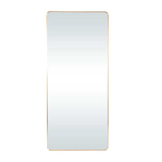 Thin Framed Wall Mirror with Rounded Corners, 71"