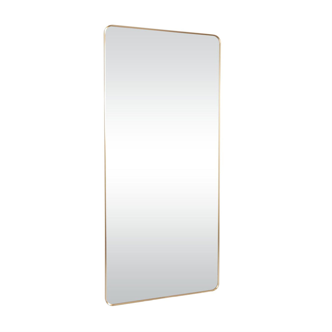 Thin Framed Wall Mirror with Rounded Corners, 71"
