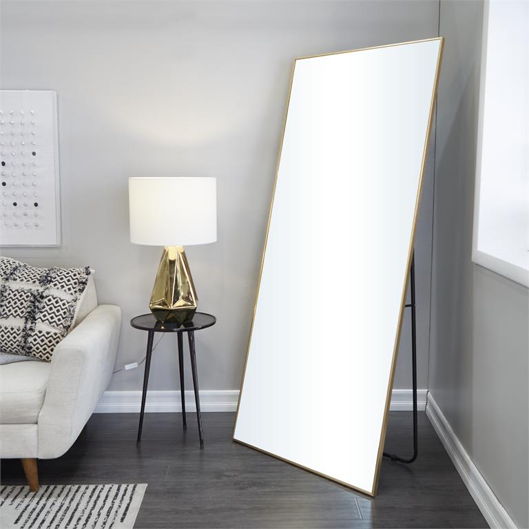 Framed Floor Mirror with Stand, 69"