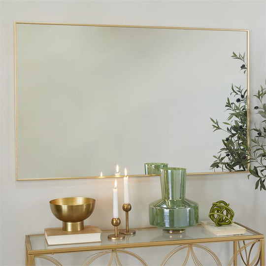 Metal Thin Framed Wall Mirror, 47"