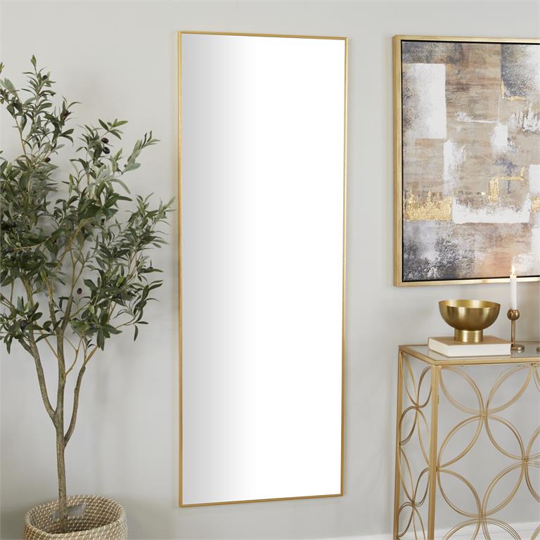 Metal Thin Framed Wall Mirror, 65"