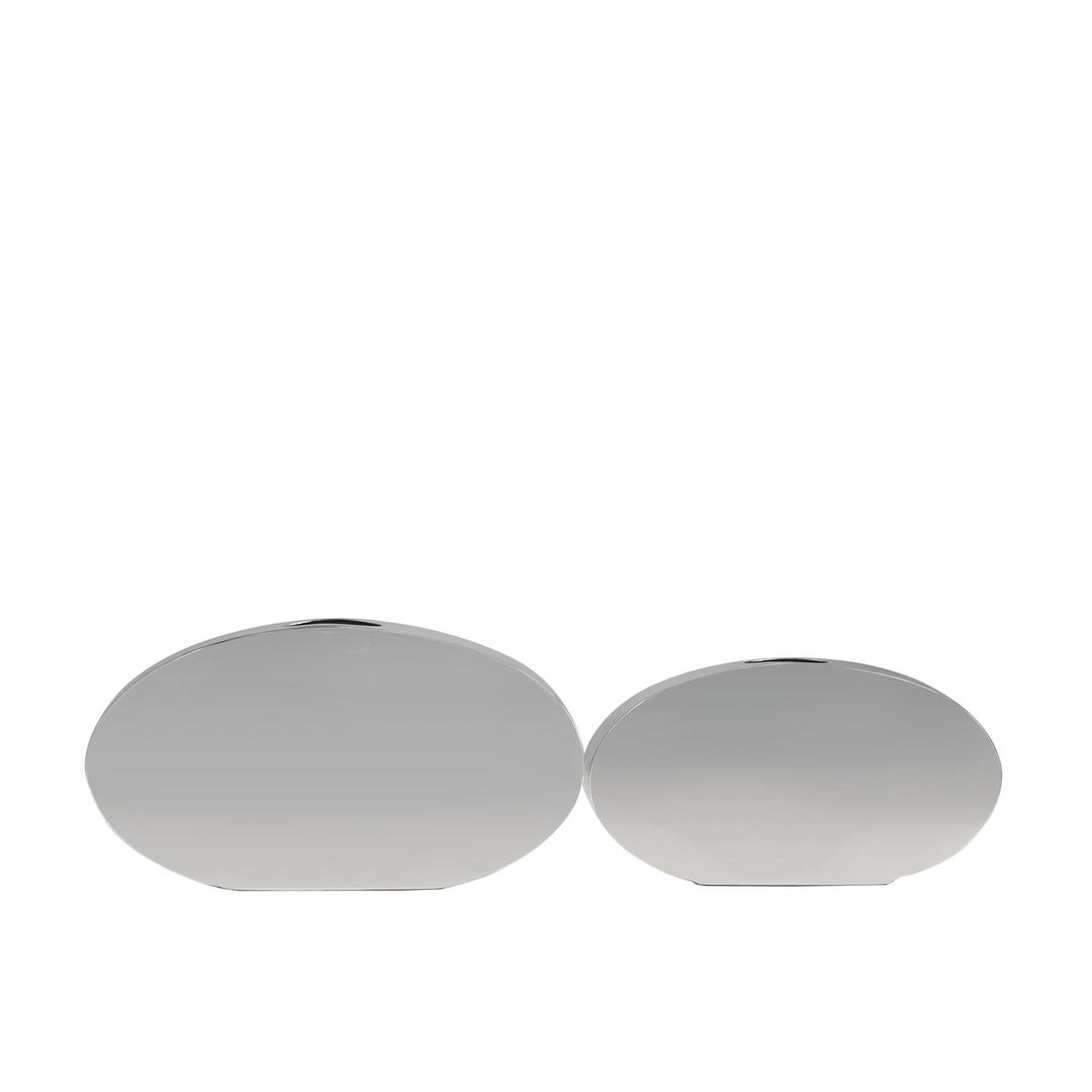 Oval Thin Stainless Steel Vase Set