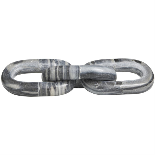 Marble 3 Link Chain Sculpture, 13"
