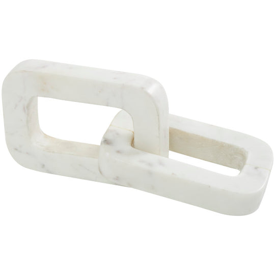 Marble 2 Link Chain Sculpture, 10"