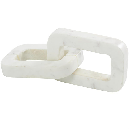 Marble 2 Link Chain Sculpture, 10"