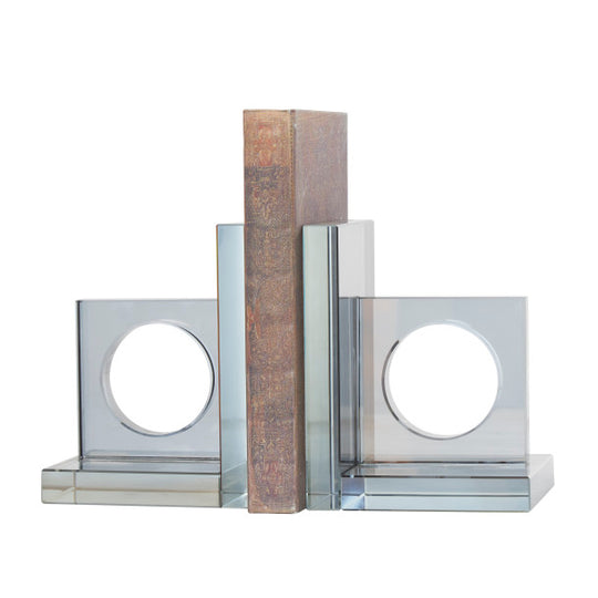 Square Geometric Crystal Cut Out Bookends Set