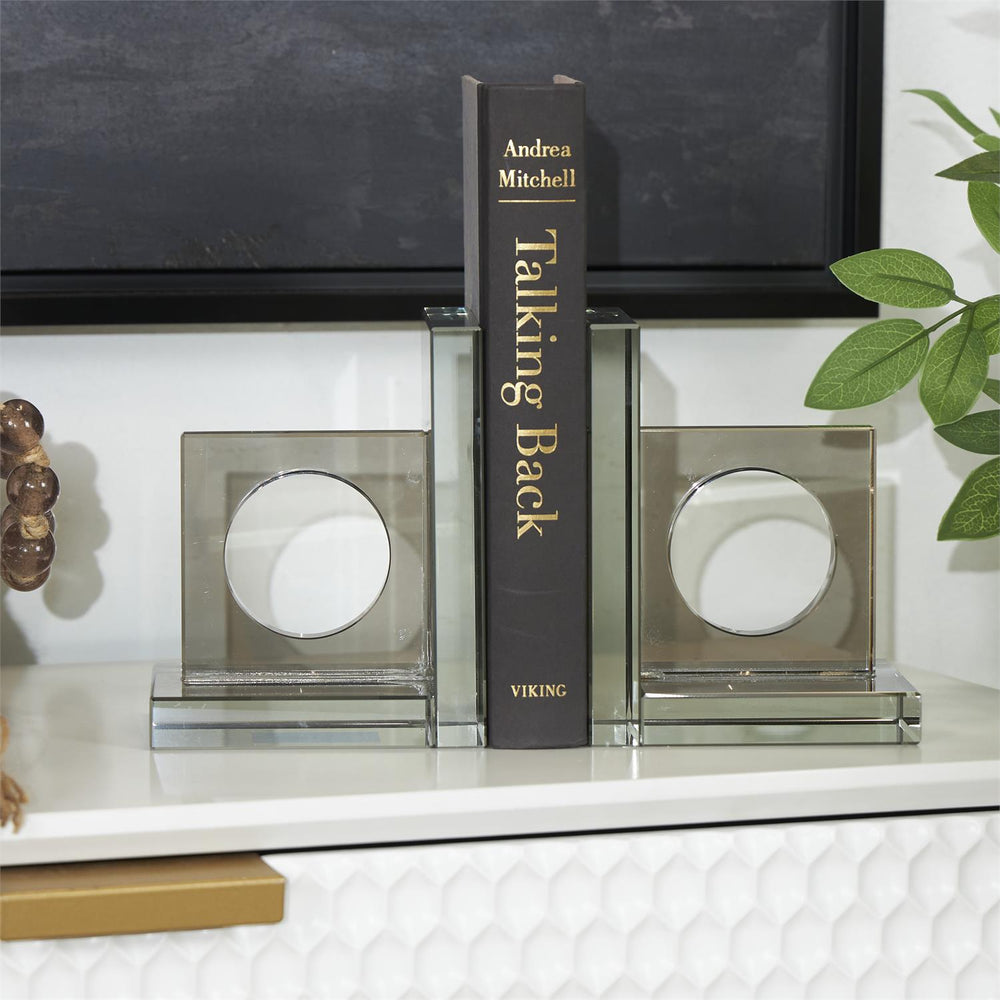 Square Geometric Crystal Cut Out Bookends Set