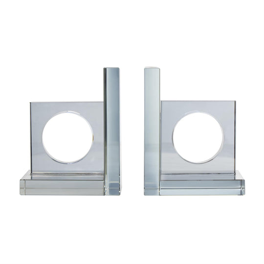 Square Geometric Crystal Cut Out Bookends Set