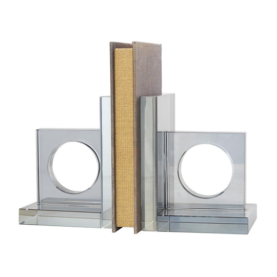 Square Geometric Crystal Cut Out Bookends Set