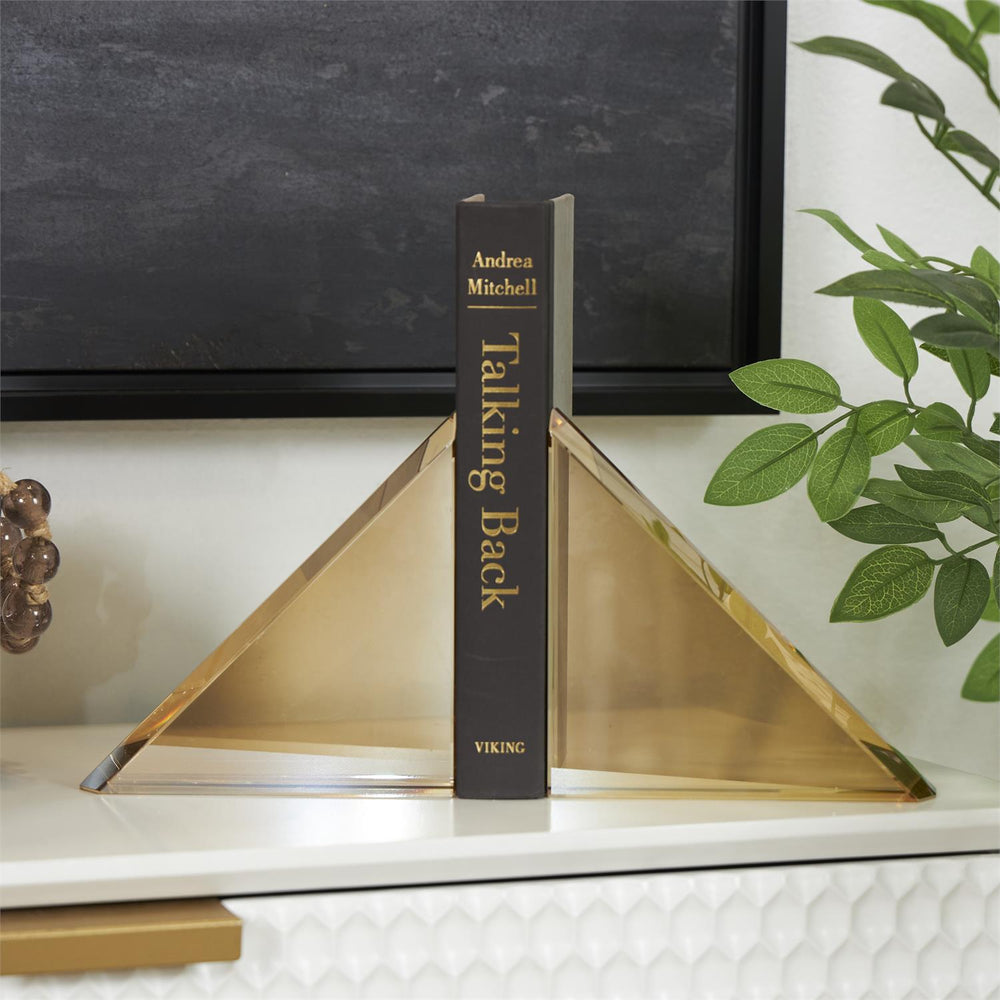 Triangular Crystal Bookends Set